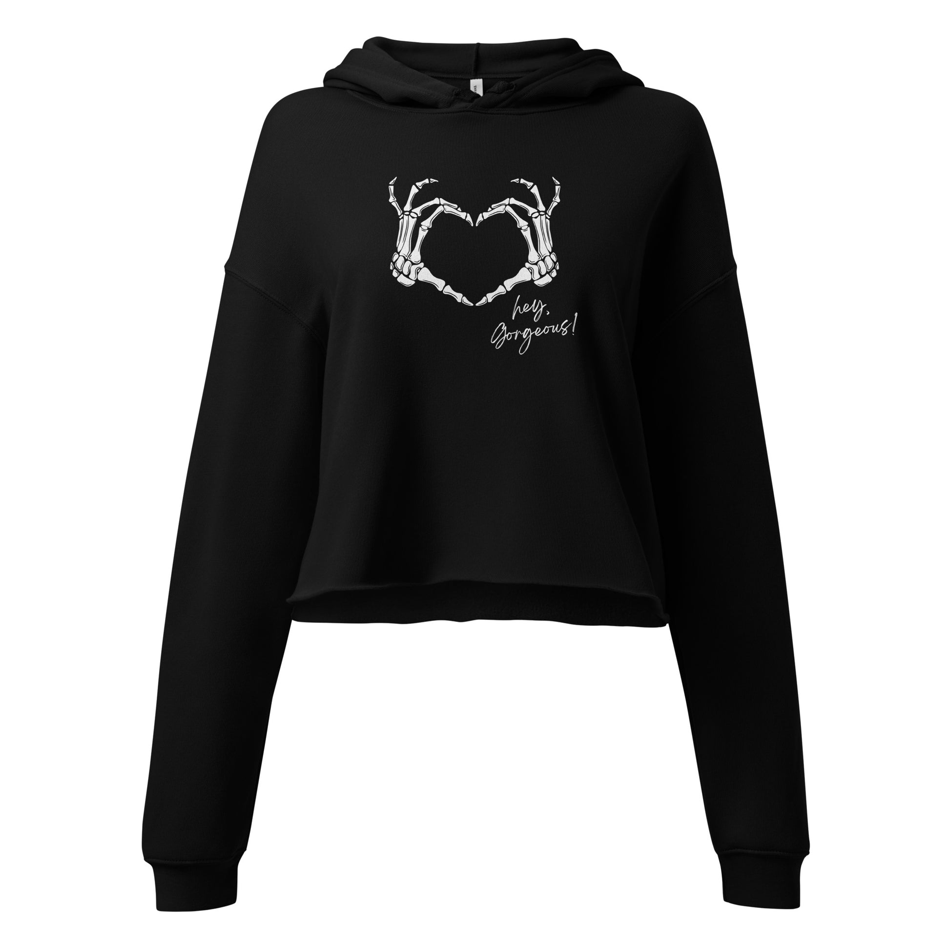 Hey Gorgeous Skeleton Love Crop Hoodie