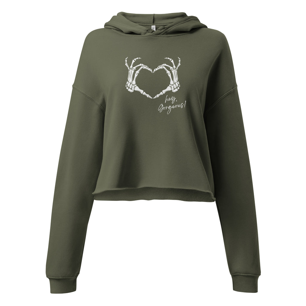 Hey Gorgeous Skeleton Love Crop Hoodie