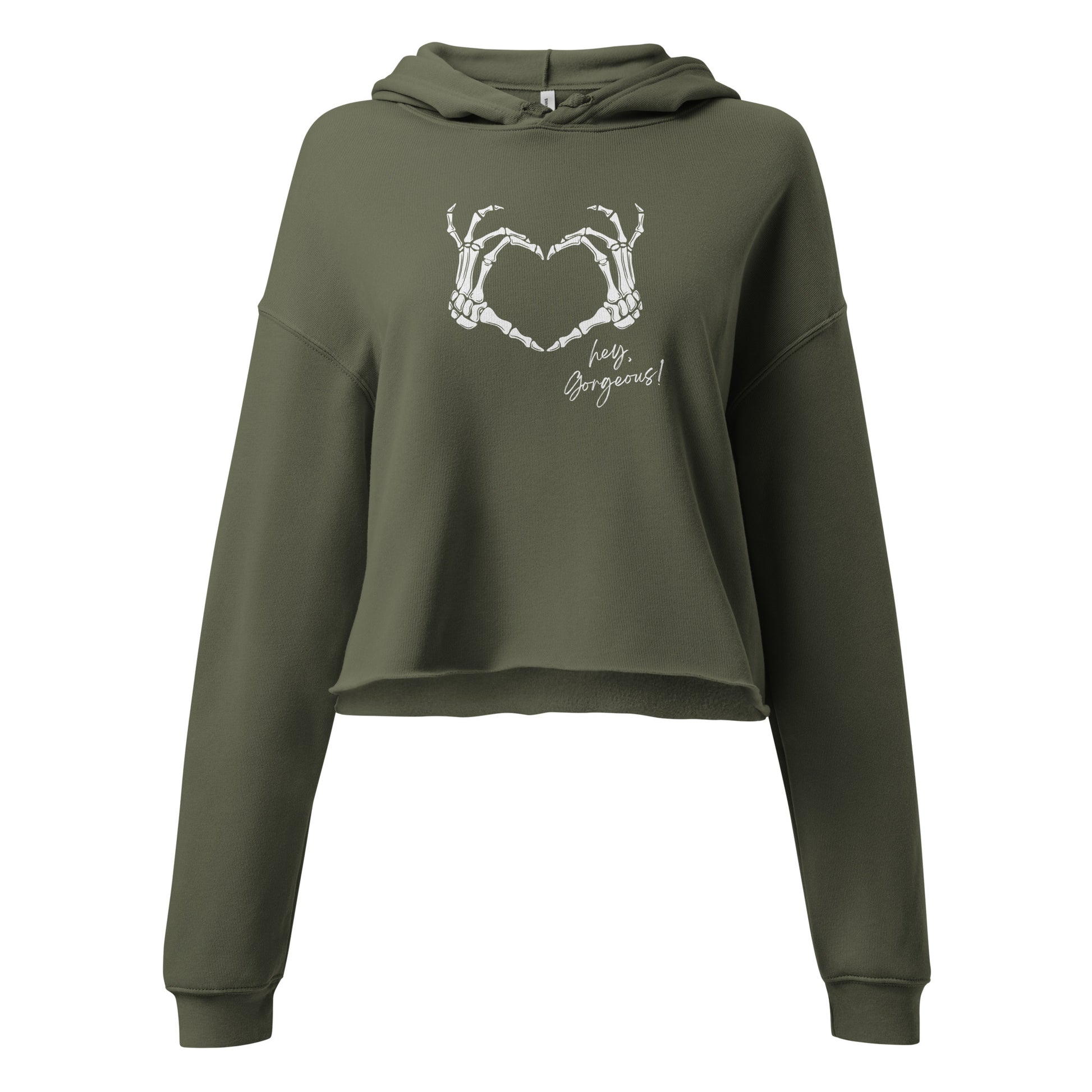Hey Gorgeous Skeleton Love Crop Hoodie