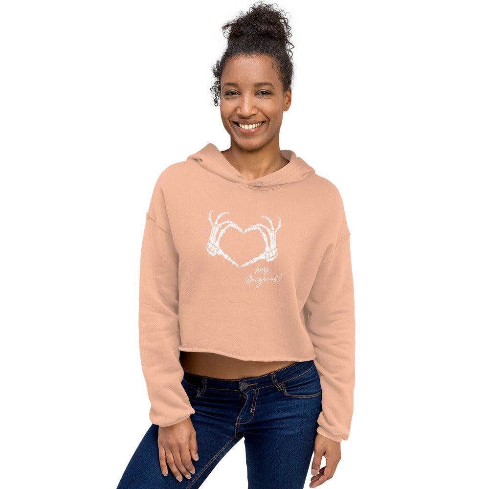 Hey Gorgeous Skeleton Love Crop Hoodie