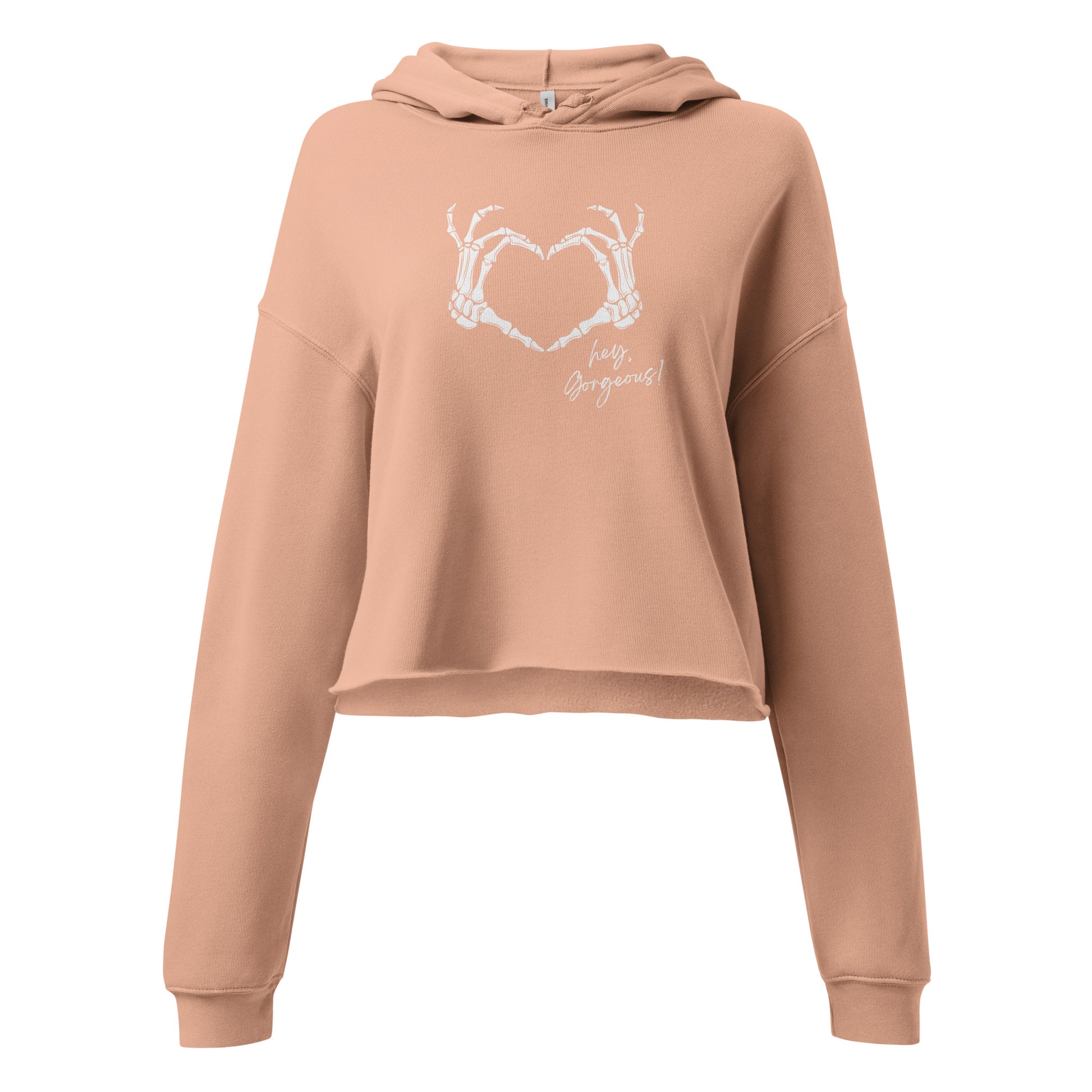 Hey Gorgeous Skeleton Love Crop Hoodie