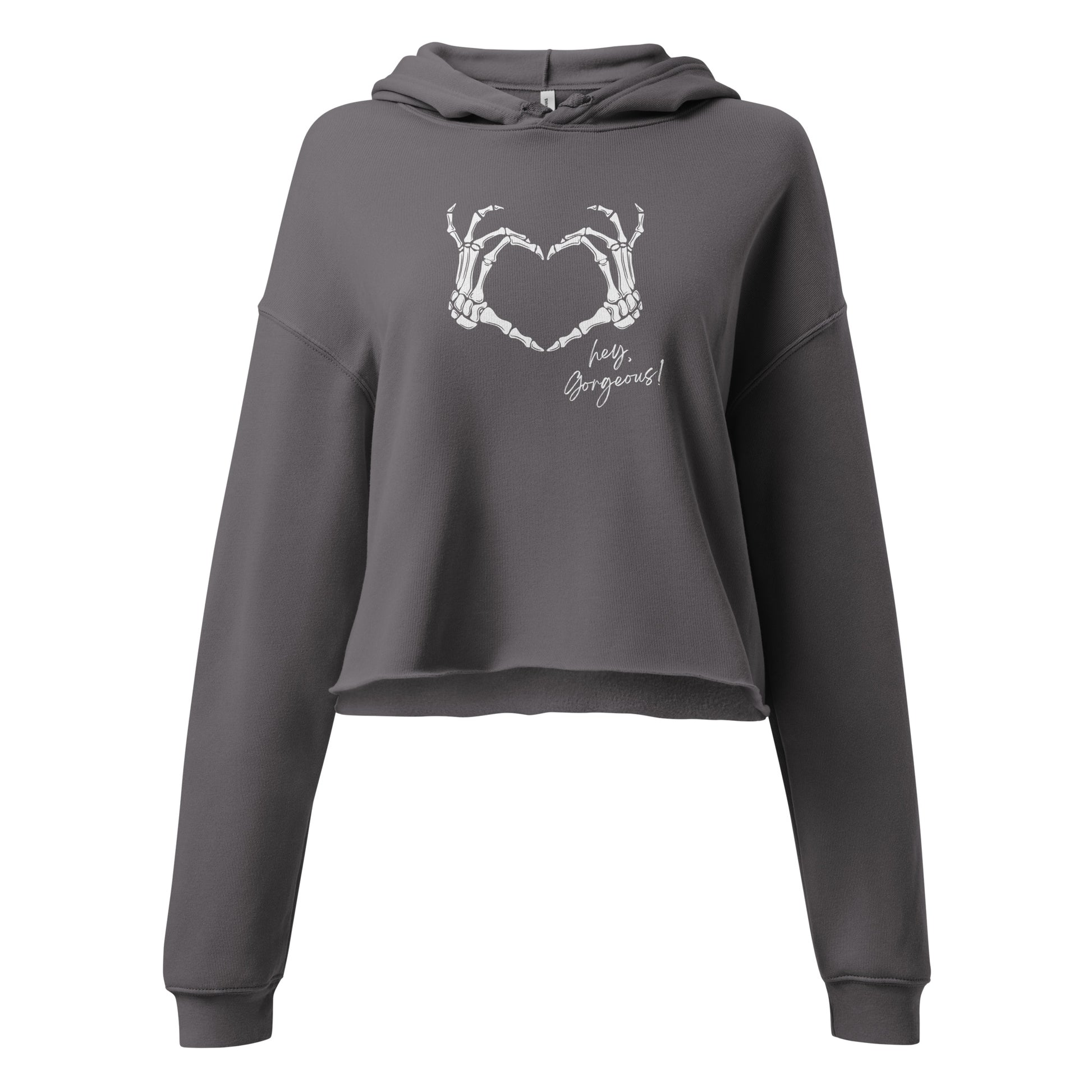 Hey Gorgeous Skeleton Love Crop Hoodie
