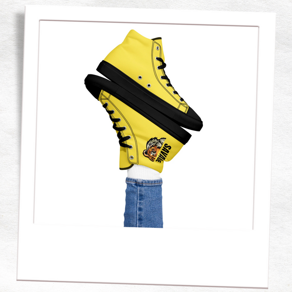 Yellow Savage Lion Women’s High Top Canvas Shoes